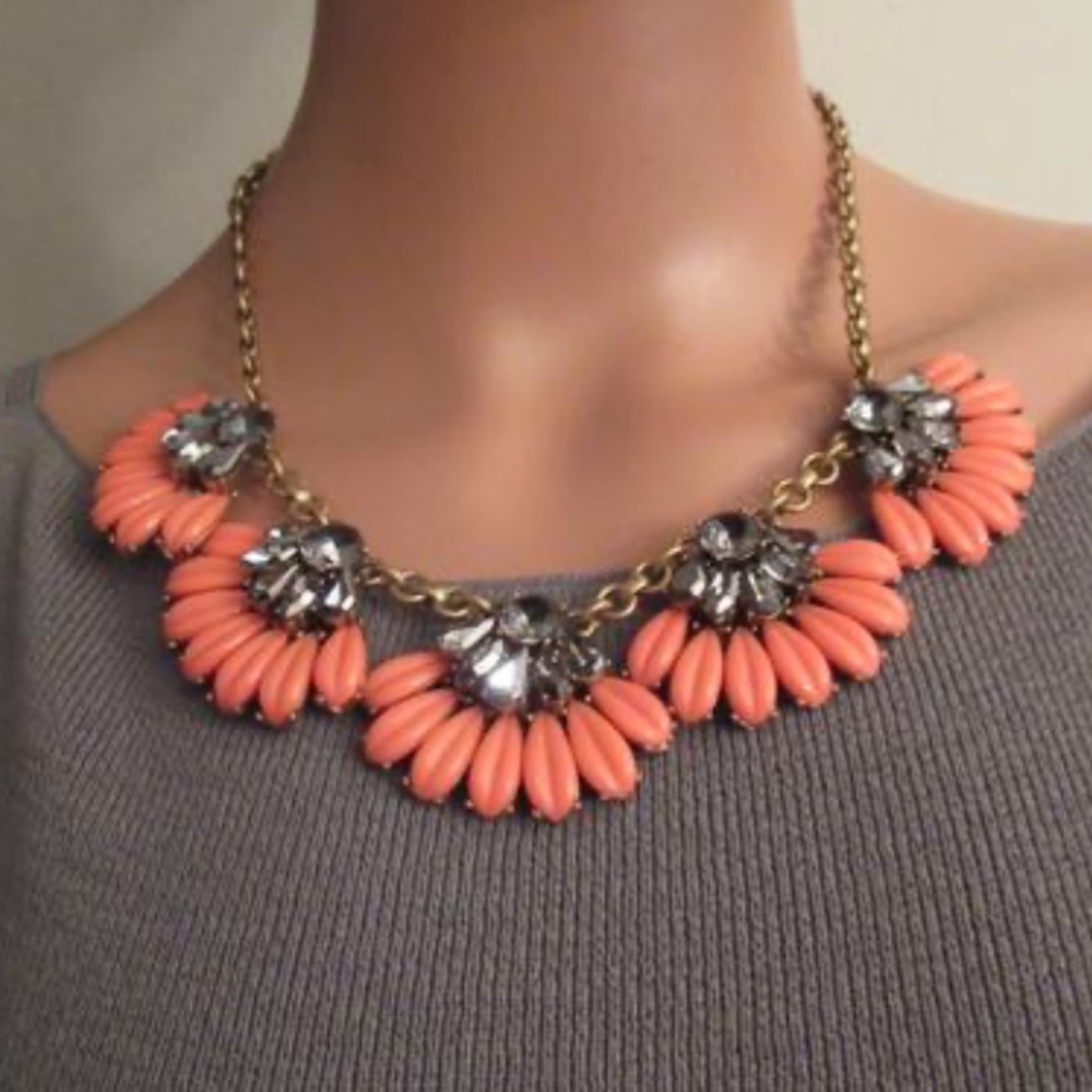 J. Crew Coral statement necklace